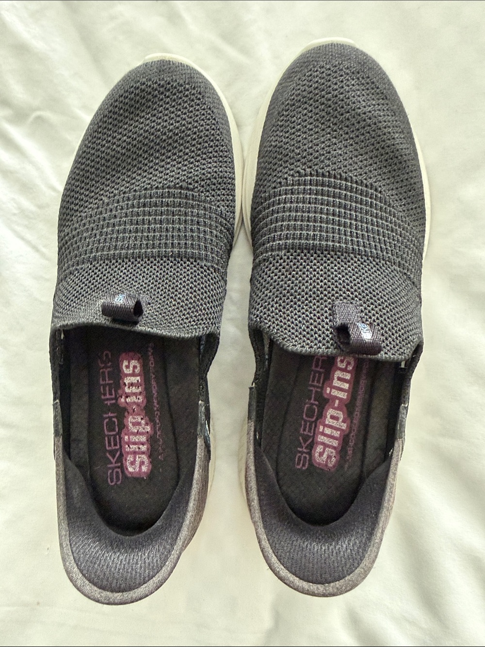 Skechers Men’s Dark Gray Slip-On Knit Loafers